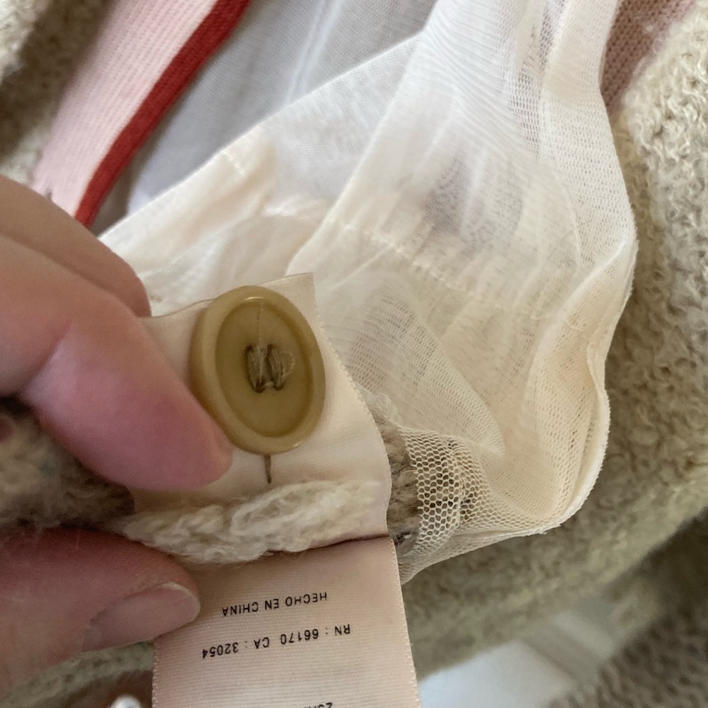 🧵2/$80🧵 CHARLIE & ROBIN Anthro Cardigan, tulle, boucle, unique, ribbon trim - Picture 14 of 17